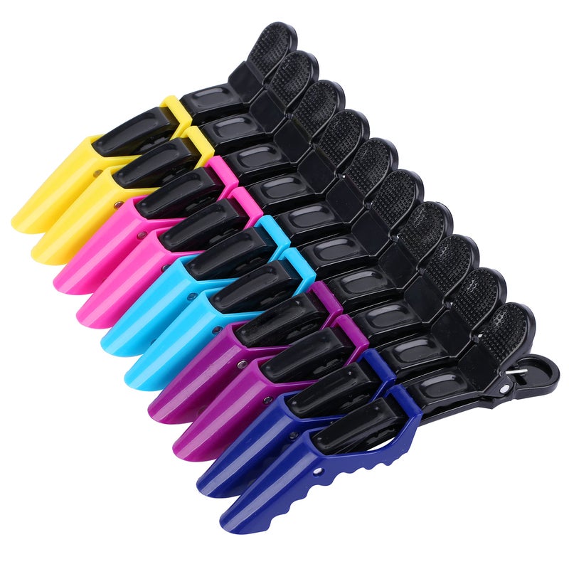 HH&LL Hair Clips for Women â€“ Wide Teeth & Double-Hinged Design â€“ Alligator Styling Sectioning Clips of Professional Hair Salon Quality - 10Pack (Mixing) - Image 1